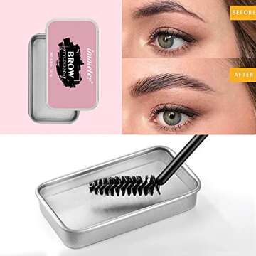immetee Eyebrow Soap, Excellent Stereotypes Eyebrow Styling Wax, Long-lasting Waterproof Eyebrow Enhancer Gel, 3D Feathery Brows Shaping Soap Brow Freeze -0.5oz(1PC+Brush)