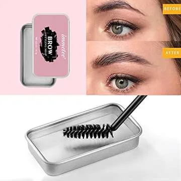 immetee Eyebrow Soap, Excellent Stereotypes Eyebrow Styling Wax, Long-lasting Waterproof Eyebrow Enhancer Gel, 3D Feathery Brows Shaping Soap Brow Freeze -0.5oz(1PC+Brush)