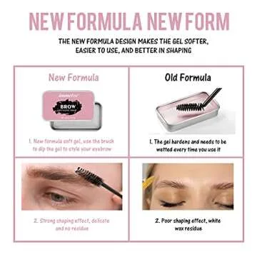 immetee Eyebrow Soap, Excellent Stereotypes Eyebrow Styling Wax, Long-lasting Waterproof Eyebrow Enhancer Gel, 3D Feathery Brows Shaping Soap Brow Freeze -0.5oz(1PC+Brush)