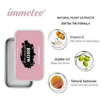 immetee Eyebrow Soap, Excellent Stereotypes Eyebrow Styling Wax, Long-lasting Waterproof Eyebrow Enhancer Gel, 3D Feathery Brows Shaping Soap Brow Freeze -0.5oz(1PC+Brush)