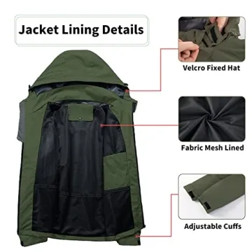 Men's Waterproof Lightweight Rain Jacket for Hiking & Travel