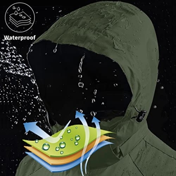 Men's Waterproof Lightweight Rain Jacket for Hiking & Travel