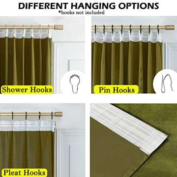 Luxury Insulated Velvet Curtains - Timeper Olive Green