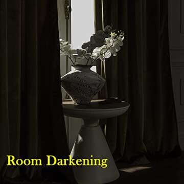 Luxury Insulated Velvet Curtains - Timeper Olive Green