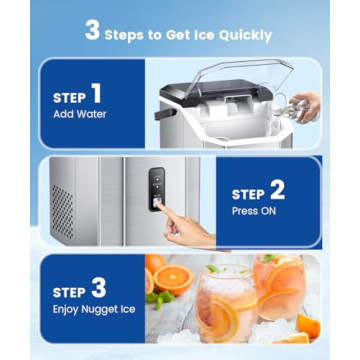 COWSAR Nugget Ice Maker for Quick Chewable Ice Cubes