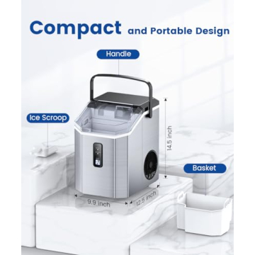 COWSAR Nugget Ice Maker for Quick Chewable Ice Cubes