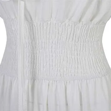 Renaissance Costume Women Medieval Chemise Dress Peasant Tops Irish Under Dress White-L