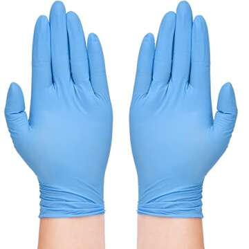 TitanFlex Nitrile Exam Gloves, Blue, 6-mil, Large, Box of 100, Heavy Duty Nitrile Gloves Disposable ...