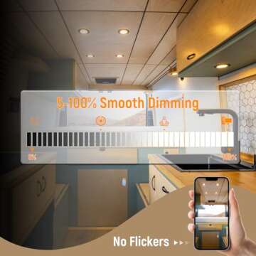 Obeaming 8 Pack 12 Volt LED Puck Light RV Recessed Mount Ceiling Light 2.75” 12V Down Light for Camper Van Truck Boat Interior Ceiling Kitchen Cabinet Lighting CRI 93 (Black/Warm White)