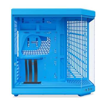 HYTE Y70 Mid-Tower ATX Gaming PC Desktop Case - Panoramic Tempered Glass - Dual Chamber - High Airflow Chassis - PCIE 4.0 Riser Cable Included - New Modern Aesthetic - Blueberry Milk (Blue)