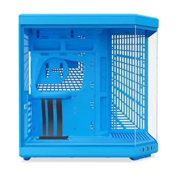 HYTE Y70 Mid-Tower ATX Gaming PC Desktop Case - Panoramic Tempered Glass - Dual Chamber - High Airflow Chassis - PCIE 4.0 Riser Cable Included - New Modern Aesthetic - Blueberry Milk (Blue)