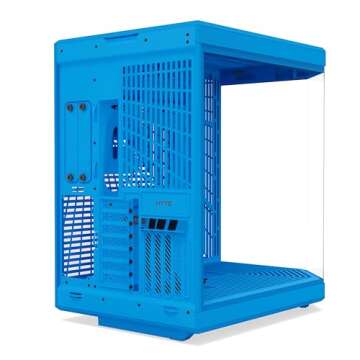 HYTE Y70 Mid-Tower ATX Gaming PC Desktop Case - Panoramic Tempered Glass - Dual Chamber - High Airflow Chassis - PCIE 4.0 Riser Cable Included - New Modern Aesthetic - Blueberry Milk (Blue)