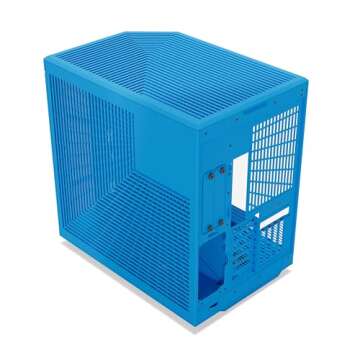 HYTE Y70 Mid-Tower ATX Gaming PC Desktop Case - Panoramic Tempered Glass - Dual Chamber - High Airflow Chassis - PCIE 4.0 Riser Cable Included - New Modern Aesthetic - Blueberry Milk (Blue)