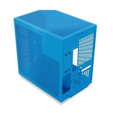 HYTE Y70 Mid-Tower ATX Gaming PC Desktop Case - Panoramic Tempered Glass - Dual Chamber - High Airflow Chassis - PCIE 4.0 Riser Cable Included - New Modern Aesthetic - Blueberry Milk (Blue)