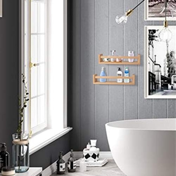 Natural Wood Floating Bookshelves for Kids' Rooms