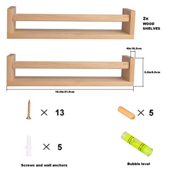 Natural Wood Floating Bookshelves for Kids' Rooms