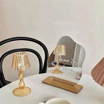 Room Decor Aesthetic Irregular Mirror, Aesthetic Room Decor Acrylic Vanity Mirror, Frameless Makeup Mirror Desk Mirror, Cloud-Shaped Table Mirror with Detachable Wooden Stand for Living Room Bedroom