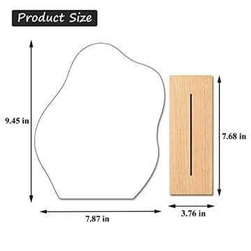 Room Decor Aesthetic Irregular Mirror, Aesthetic Room Decor Acrylic Vanity Mirror, Frameless Makeup Mirror Desk Mirror, Cloud-Shaped Table Mirror with Detachable Wooden Stand for Living Room Bedroom