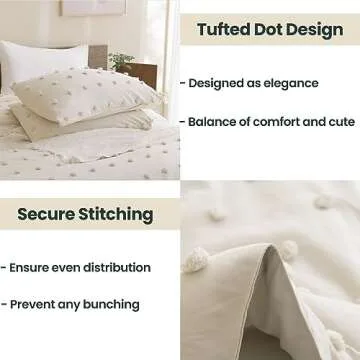 Paxrac Beige Comforter Set Twin/Twin XL, Cream 2 Pieces Tufted Comforter Set, Lightweight Neutral Bedding Set, Soft and Fluffy Microfiber Comforter for All Seasons (68x90in Comforter & 1 Pillowcases)