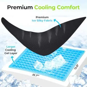AUVON Cooling Gel Wheelchair Seat Cushion for Sciatica, Back, Pressure Sore and Ulcer Pain Relief, B...