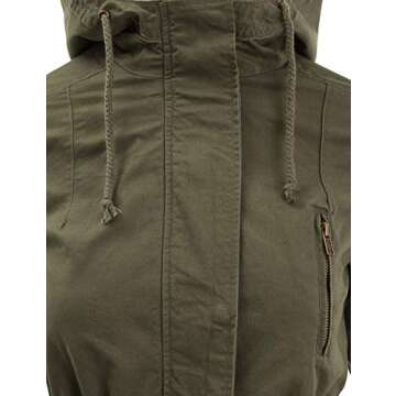 Stylish Women's Military Anorak Jacket Zip Up