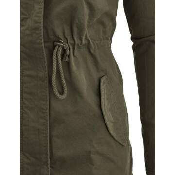 Stylish Women's Military Anorak Jacket Zip Up