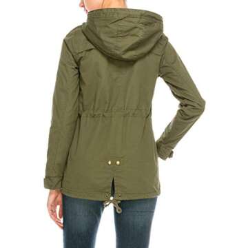 Stylish Women's Military Anorak Jacket Zip Up