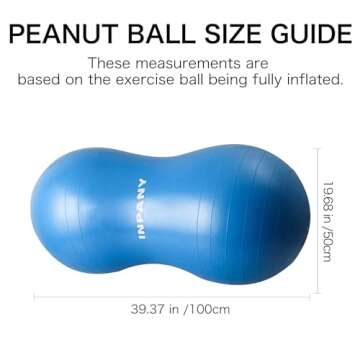 INPANY Peanut Ball - Anti Burst Exercise Ball for Labor Birthing, Physical Therapy for Kids, Core Strength, Flexible Seating, Home & Gym Fintness, Sensory Chair Wiggle Seat for Girls and Boys
