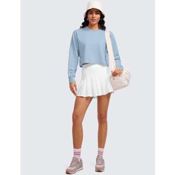 CRZ YOGA Women's Cozy Fleece Cropped Sweatshirt
