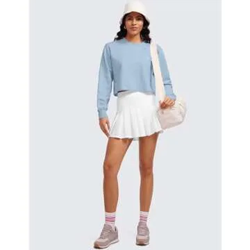 CRZ YOGA Women's Cozy Fleece Cropped Sweatshirt