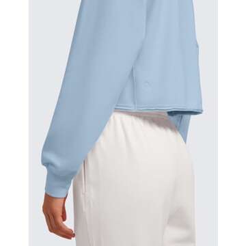 CRZ YOGA Women's Cozy Fleece Cropped Sweatshirt