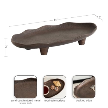 Kate and Laurel Alessia Decorative Metal Tray 14x8