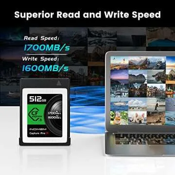 512GB CFexpress Type B Memory Card, Raw 8K Video Recording,up to 1700MB/s Read, 1600MB/s Write, Compatible with Nikon Z6/Z7/D6,Canon EOS-1DXMark III/EOS-R5,Panasonic S1/S1R,DJI Ronin 4D