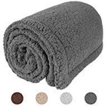 Allisandro Premium Fluffy Dog Blanket Soft And Warm Fleece Blanket for Pet and Throw Cute Paw Print Puppy Cat Blanket Durable and Washable Five Color Three Size Avaiable