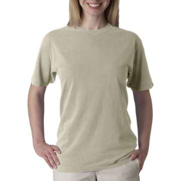 Chouinard Men's Ring-Spun Garment-Dye Bottom Hem T-Shirt, Sandstone, Large