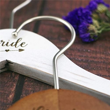 Elegant Wooden Wedding Hangers for Bride and Groom