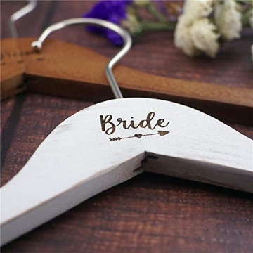 Elegant Wooden Wedding Hangers for Bride and Groom