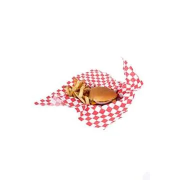 CucinaPrime Red and White Food Basket Liner - 100 Pack