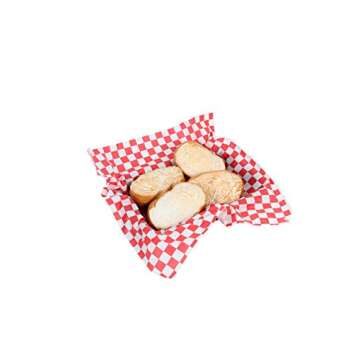 CucinaPrime Red and White Food Basket Liner - 100 Pack