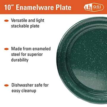 GSI Outdoors 12 Pieces Enamel Dish Set for Camping