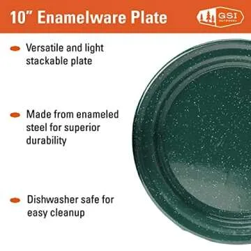 GSI Outdoors 12 Pieces Enamel Dish Set for Camping