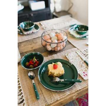 GSI Outdoors 12 Pieces Enamel Dish Set for Camping