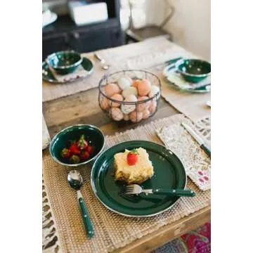 GSI Outdoors 12 Pieces Enamel Dish Set for Camping