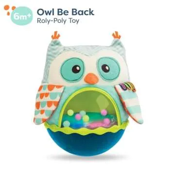 B. toys- B. baby- Owl Be Back- Baby Toy- Crawling- Tummy Time- Sensory & Musical Toy for Babies- Wobbling Toy with Colorful Balls – 6 Months