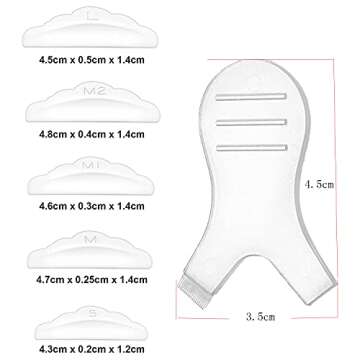 44 Piece Lash Lift Rods - Silicone Eyelash Perming Curler Kit, Reusable & Versatile