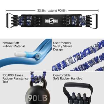 Innstar Multi-Function Resistance Bands for Working Out, Push Up Exercise Bands Resistance Bands Set for Bench Press Gym Equipment, Home Workout, Travel Portable