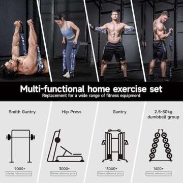 Innstar Multi-Function Resistance Bands for Working Out, Push Up Exercise Bands Resistance Bands Set for Bench Press Gym Equipment, Home Workout, Travel Portable