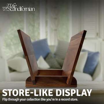 The Scandifornian Walnut Wood Vinyl Record Holder | Elegant 40 Album Storage Display