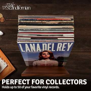 Elegant Walnut Vinyl Record Holder for 40 Albums