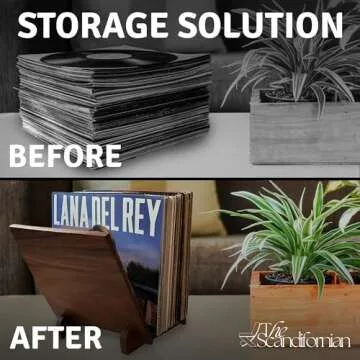 Elegant Walnut Vinyl Record Holder for 40 Albums